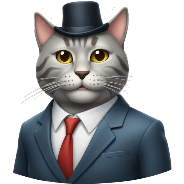 Chill cat wearing a suit smoking cigar emoji