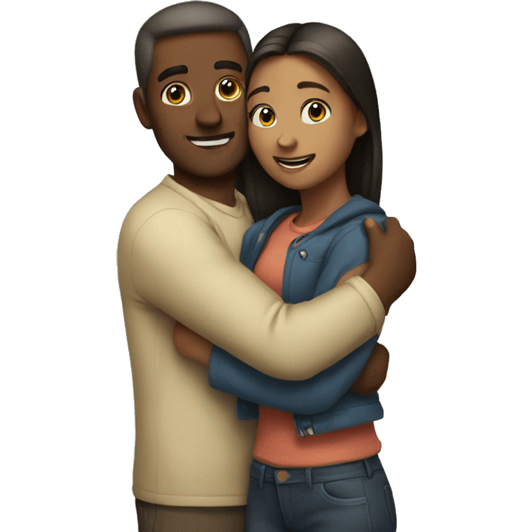 Guy and girl hugging  emoji