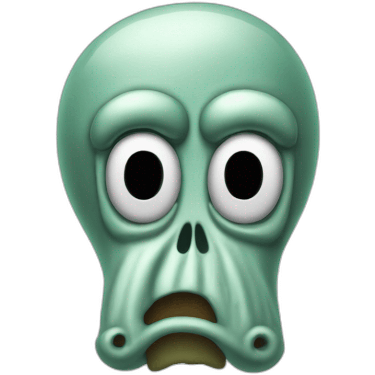 Deranged squidward emoji