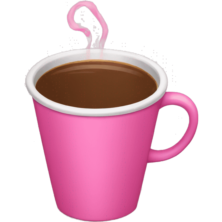 Pink cup with coffee  emoji