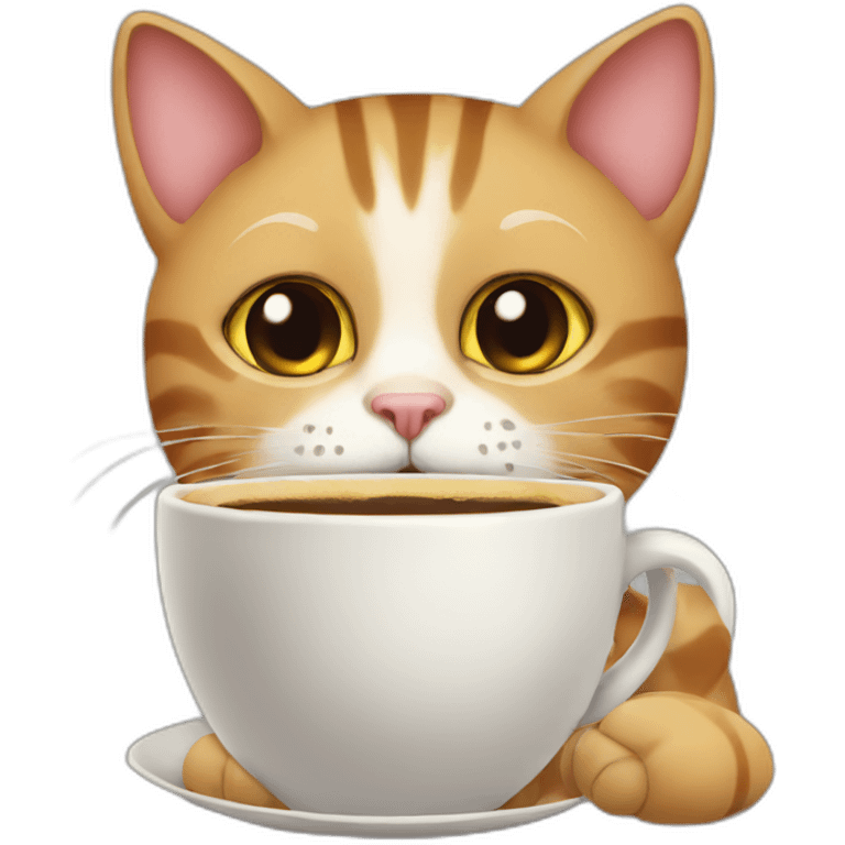 cat with cup of coffee emoji