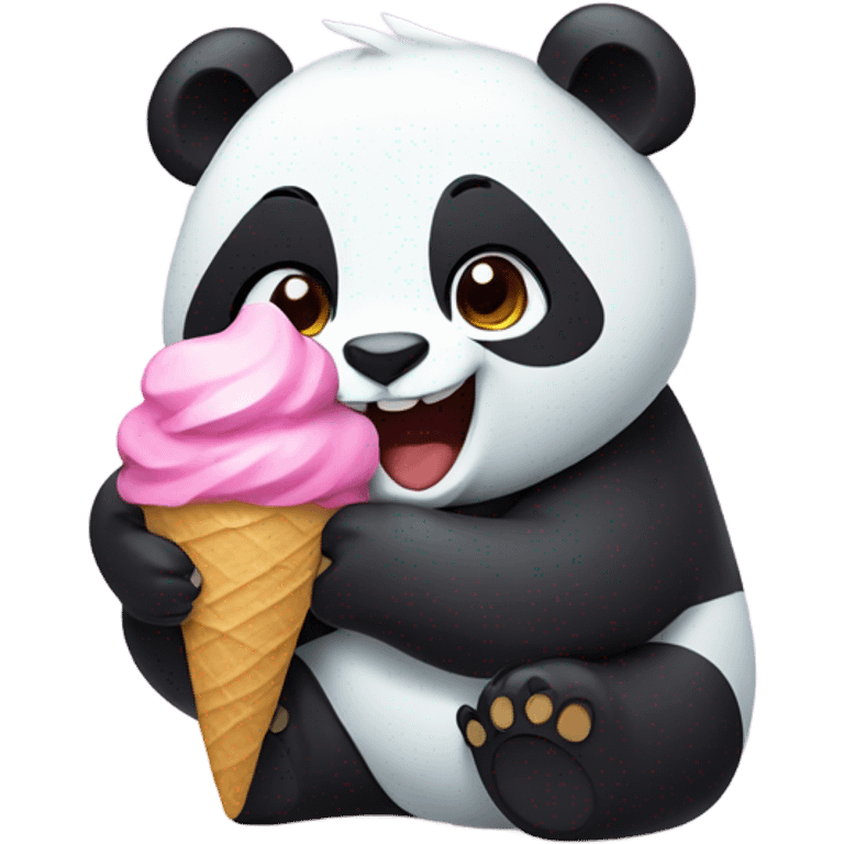 Panda eating ice cream emoji