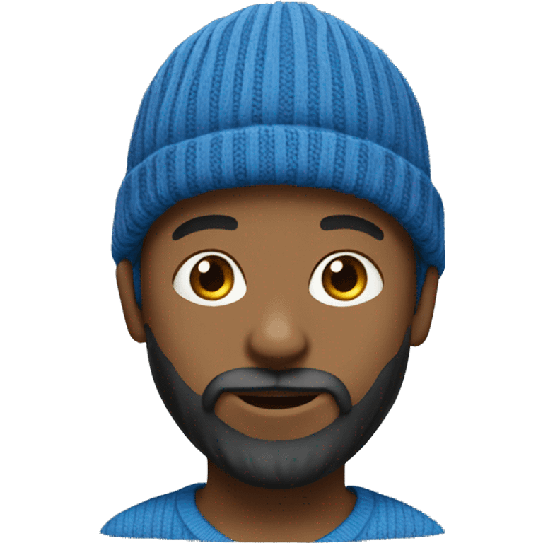 boy-short-beard, beard-black. Blue-woolen-hat. Light-skin emoji