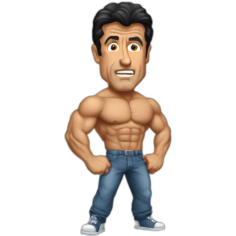 sylvester stallone cartoon wearing shirt emoji