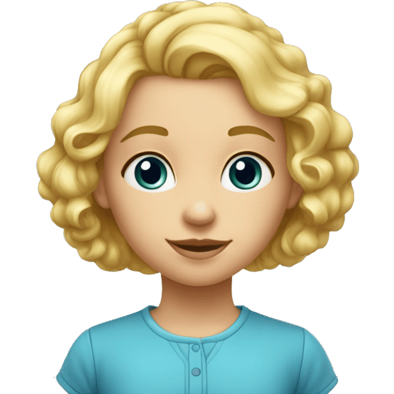 fille 9 ans blonde yeux bleu boucle et des couette emoji