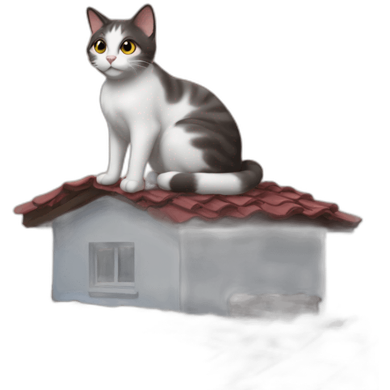 cat on the roof emoji