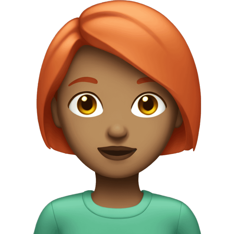 Girl with short red bob and light skin emoji