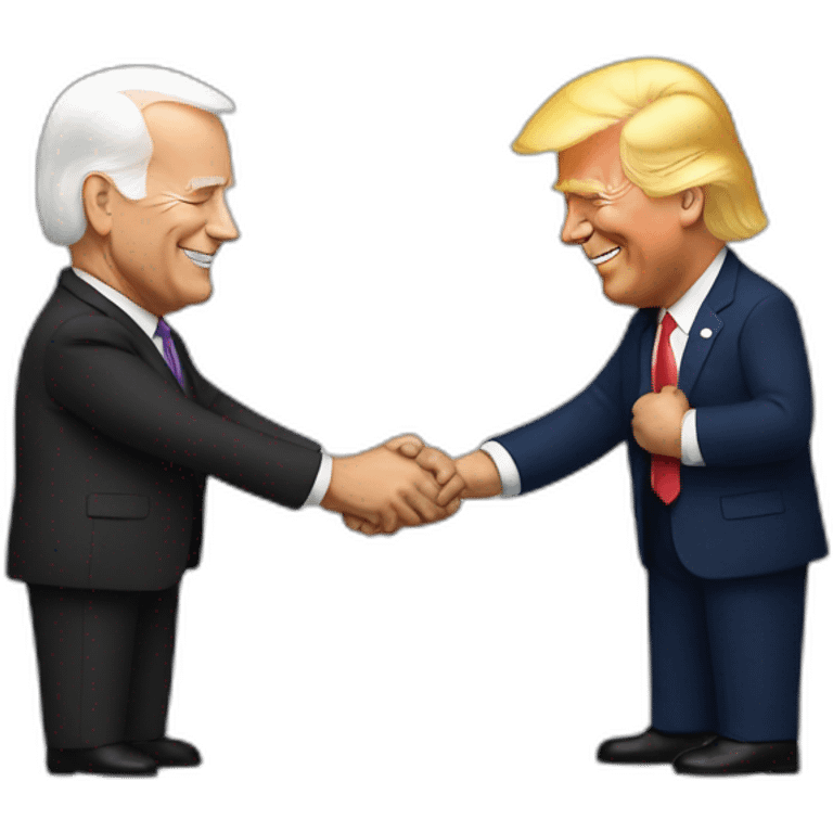 donald trump holding hands with joe biden emoji