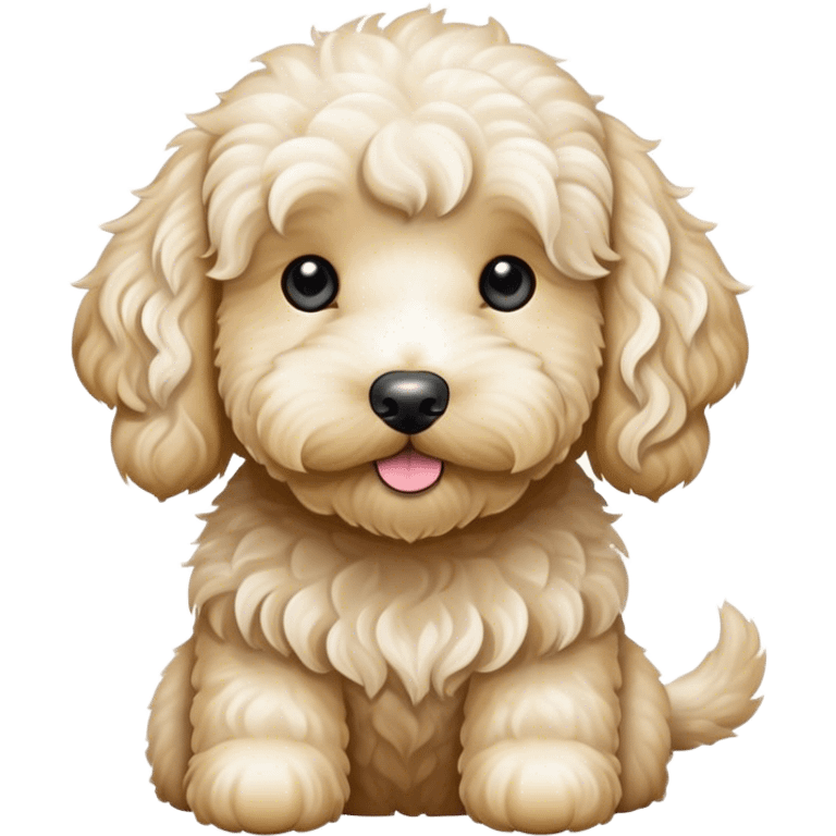 White goldendoodle wavy fur emoji