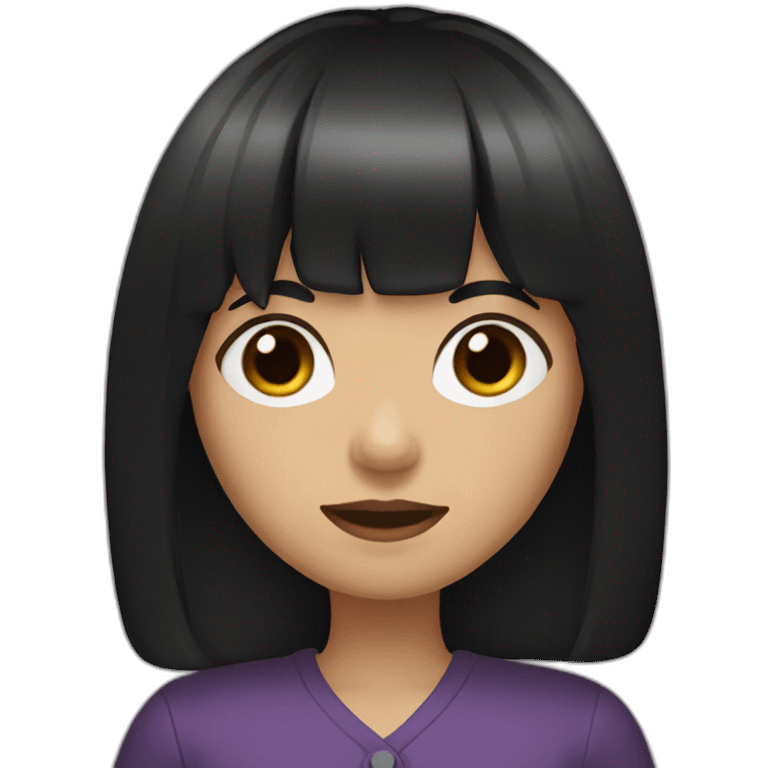 girl with bangs and long black hair emoji