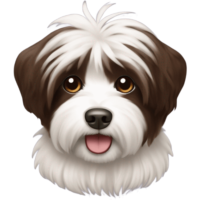 A chocolate and white coloured havanese  emoji