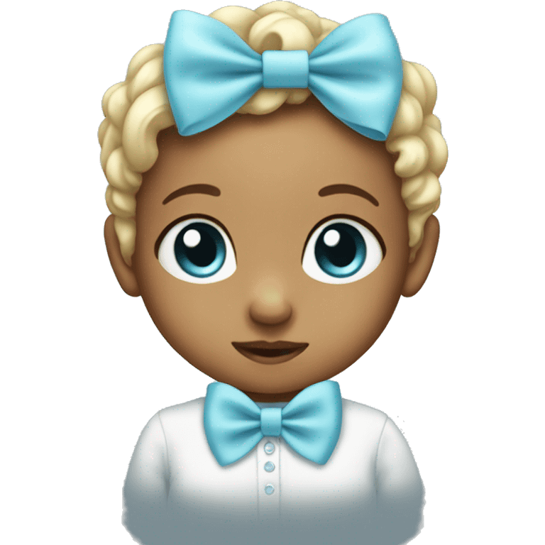 cute baby blue bow emoji