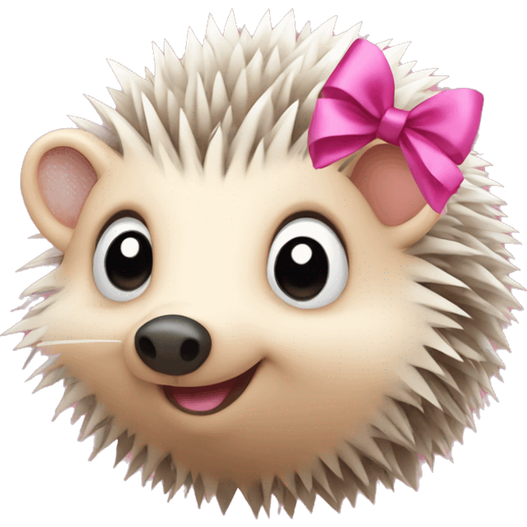 hedgehog with a pink bow emoji