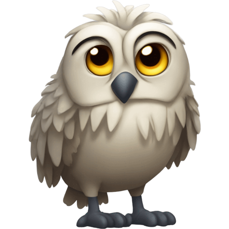 Emotionally and physically drained owl tried of helping everyone emoji