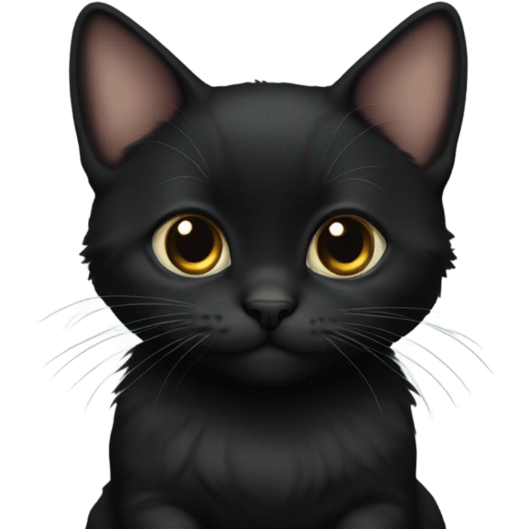 Black munchkin cat sitting emoji