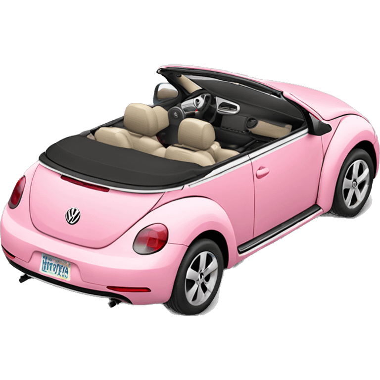 Pastel pink Volkswagen new-beetle convertible  emoji