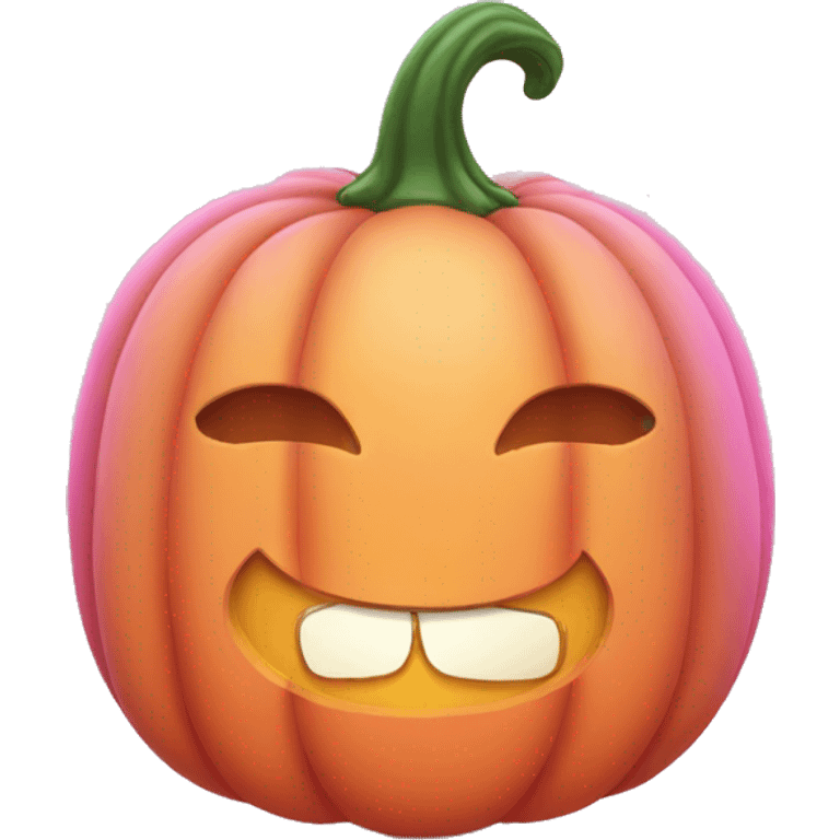 Pink cute pumpkin emoji