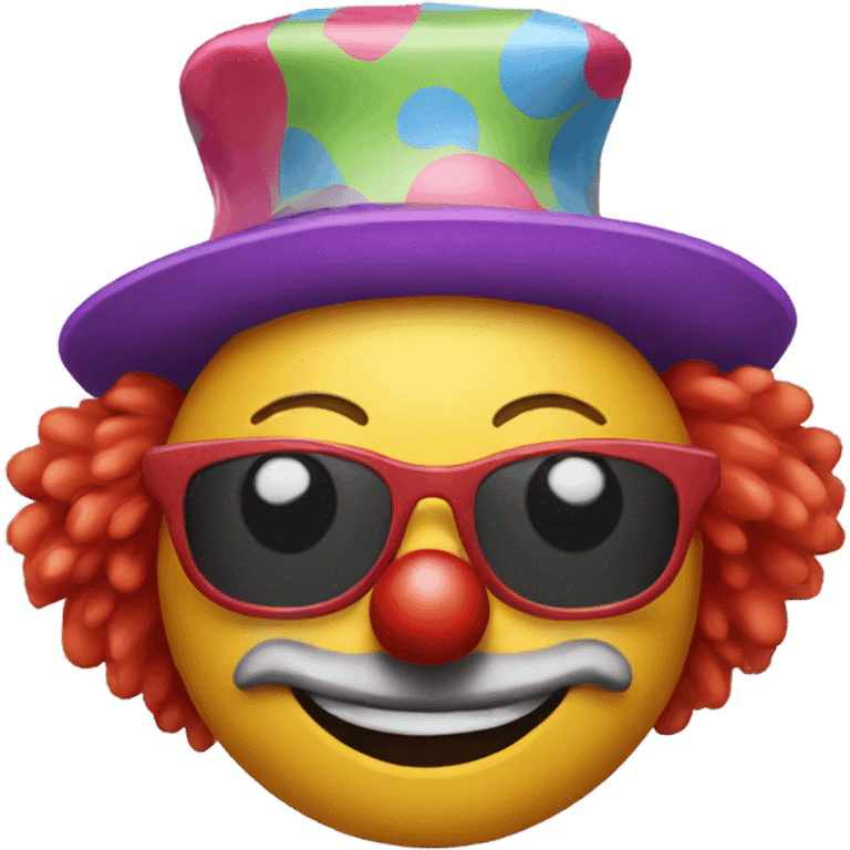 Clown with sunglasses emoji