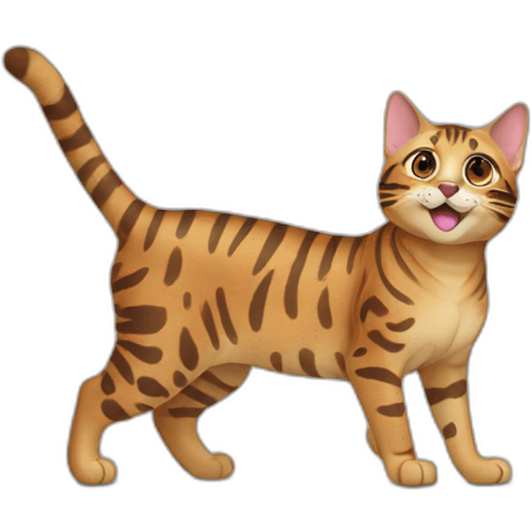 Bengal cat waving emoji