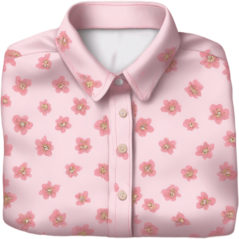 Oversized shirt cropped with flowers pink and white emoji