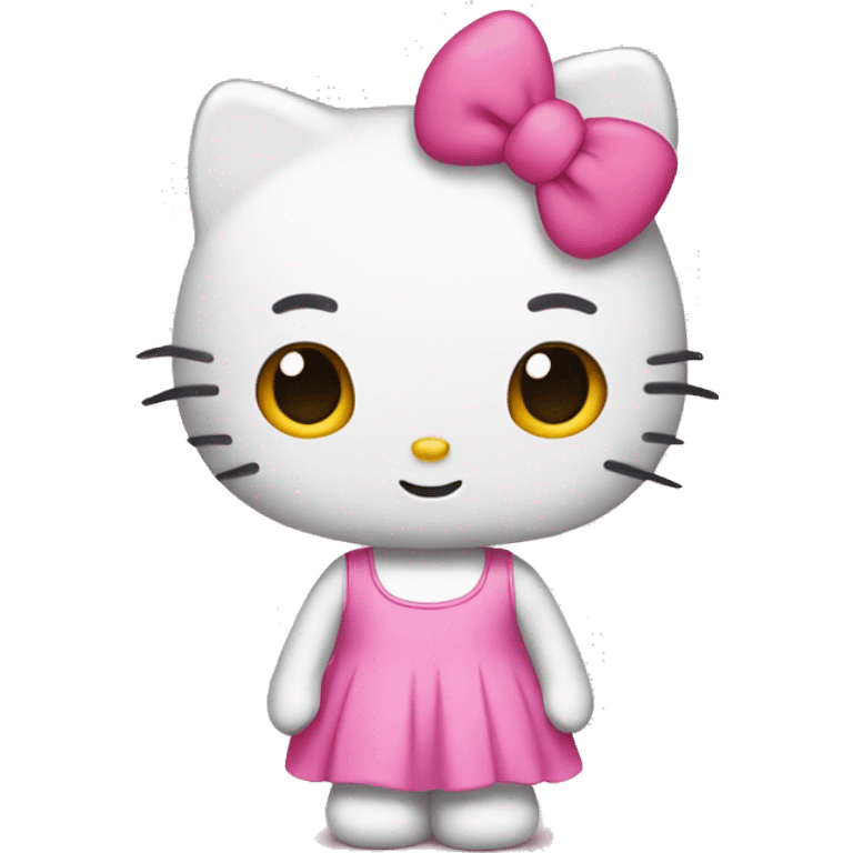 hello kitty in pink dress emoji