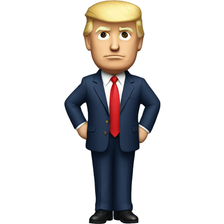 Donald Trump with navy suit and red tie  emoji