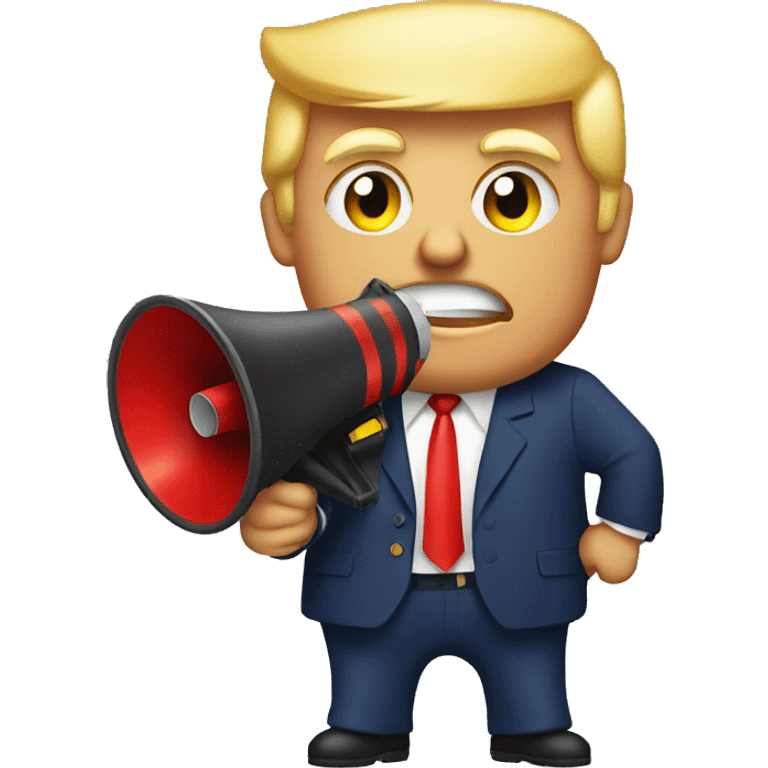 trump holds loudspeaker emoji