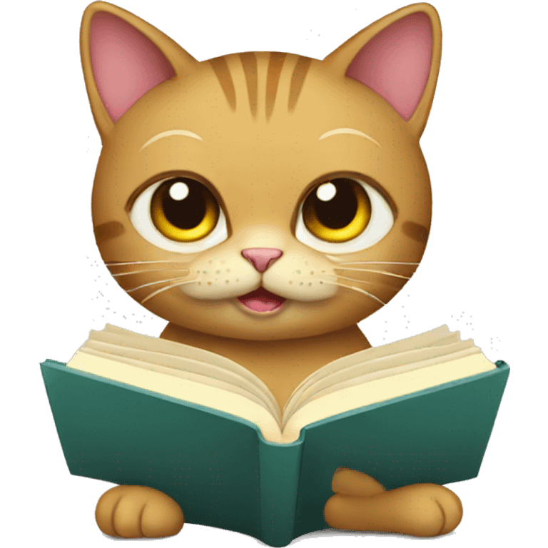 Cat reading a book emoji