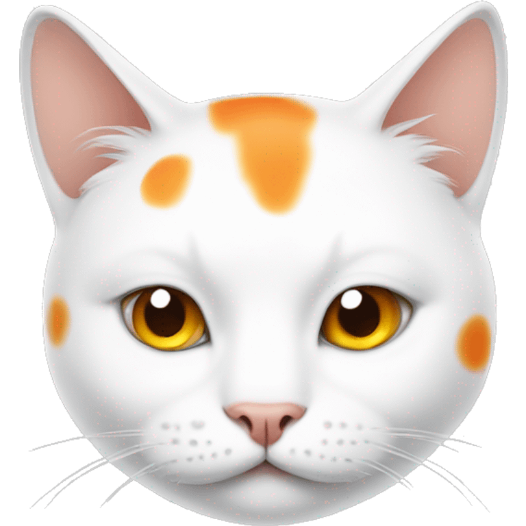 fat white cat with orange spots emoji