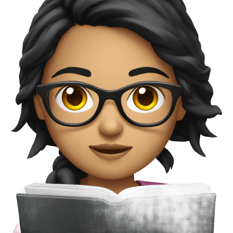 gamer, black hair girl with glasses emoji