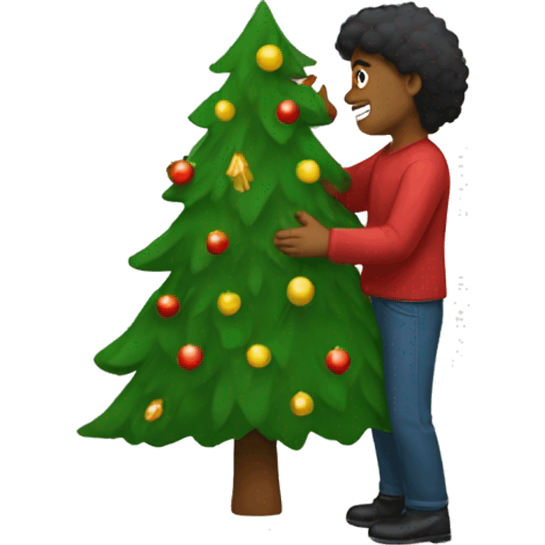 a person taking a christmas tree emoji