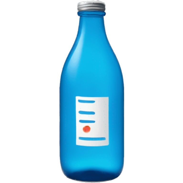 a blue bottle with a text written on it prime emoji