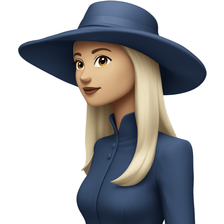 Darl blue woman hat emoji