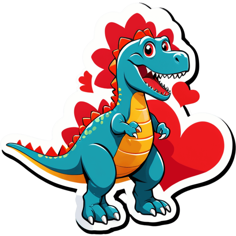 Red Valentine’s Day dinosaur emoji