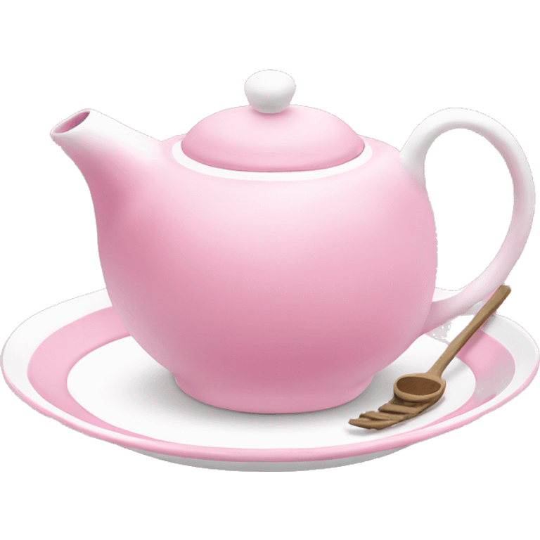 Pink and white tea set emoji