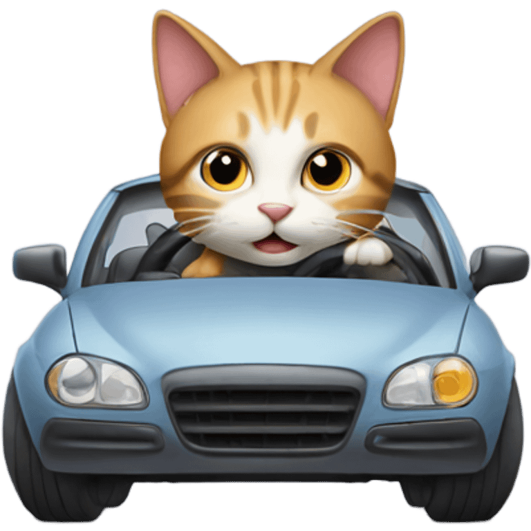 Cat driving a car emoji