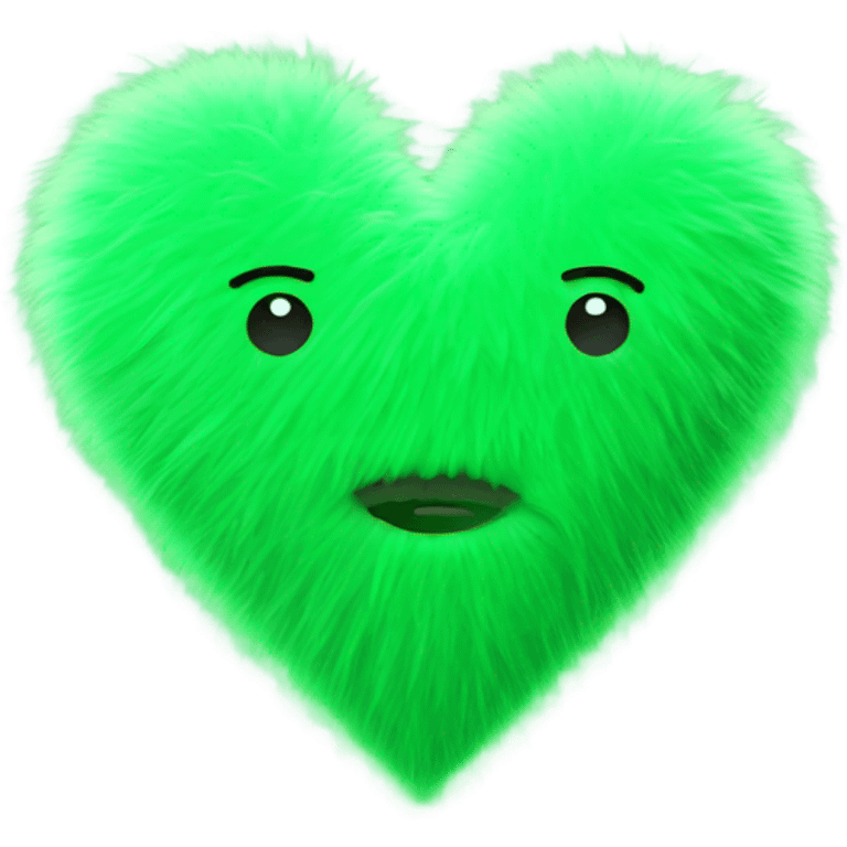 Green fuzzy heart emoji