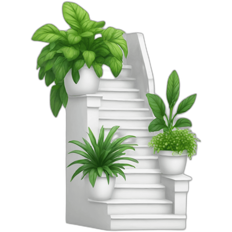 white stairs plants emoji