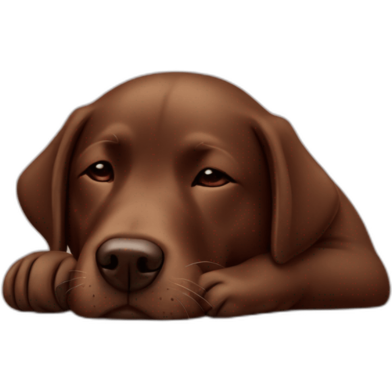 Chocolate labrador sleeping emoji