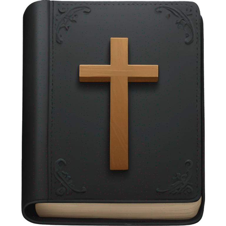 Black Bible with a cross on it emoji