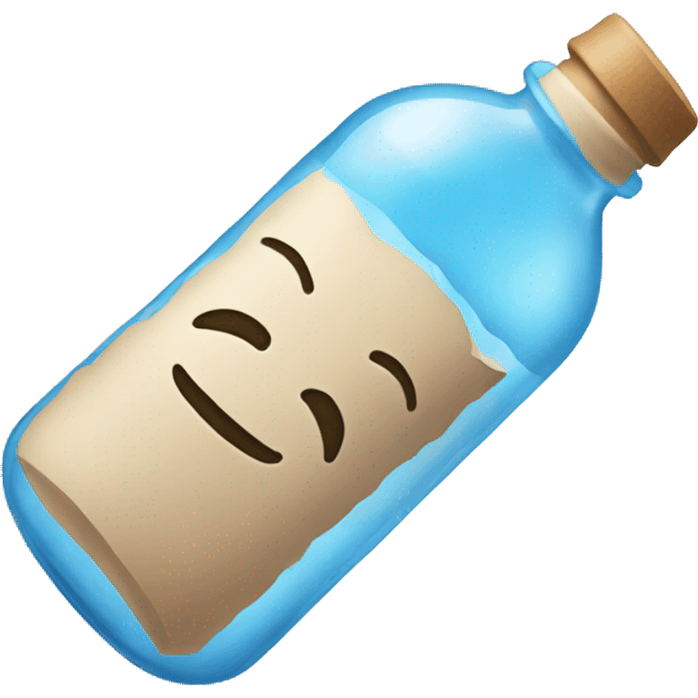 A bottle of water sleeping emoji