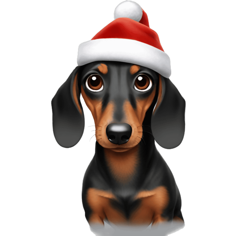 Dachshund with Santa beanie emoji