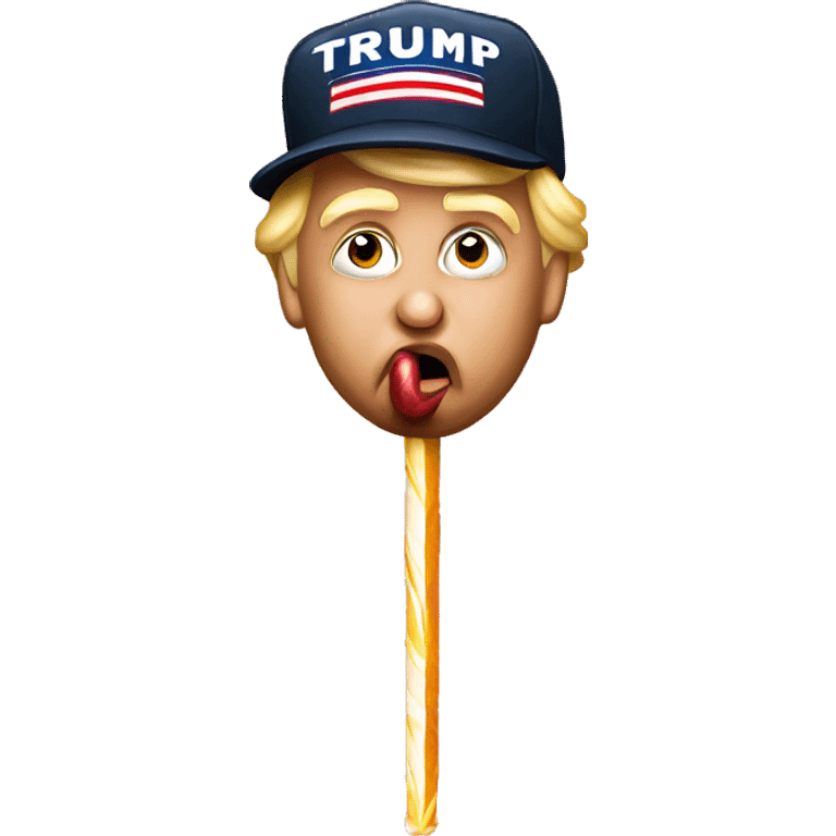 Trump sucking a long lollipop  emoji