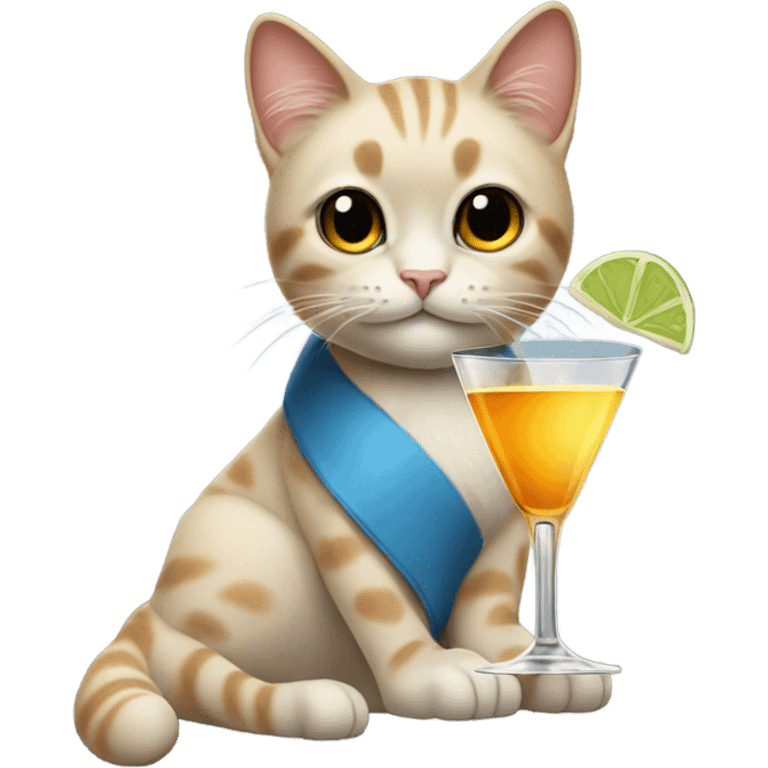 Cat drinking a martini emoji