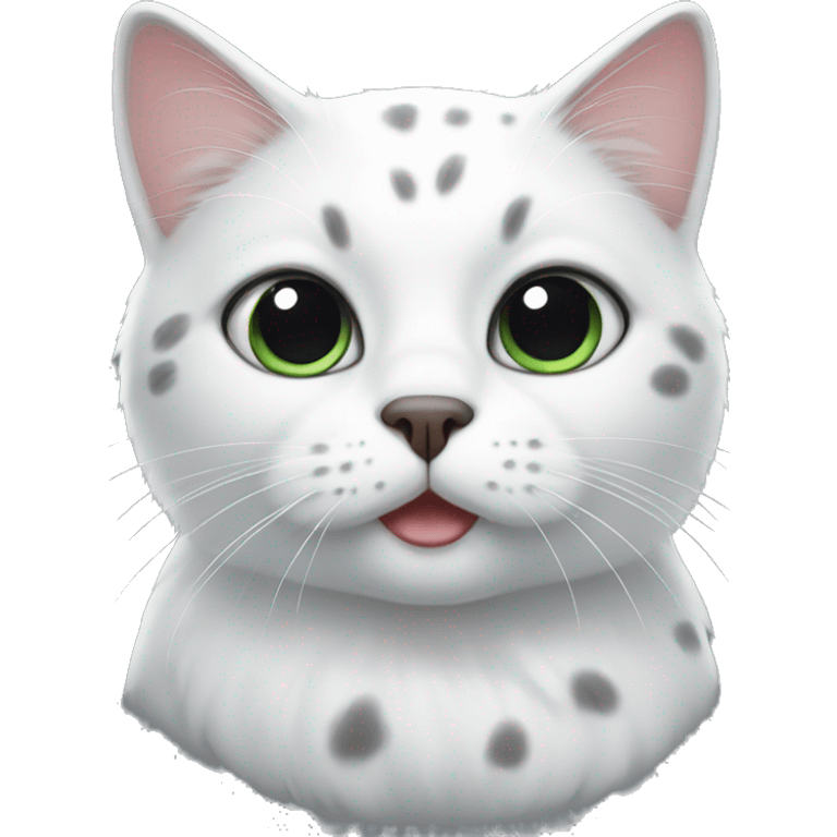 A white cat with black spots emoji