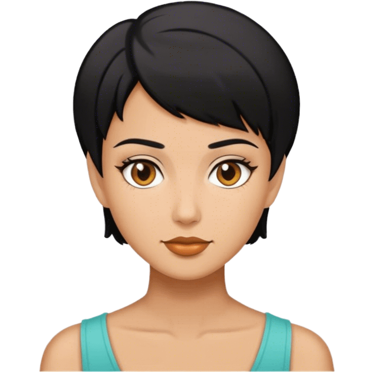 Woman with black short hair  emoji