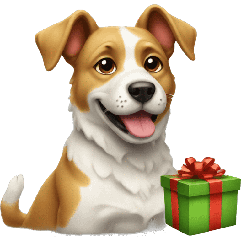 dog with gift emoji