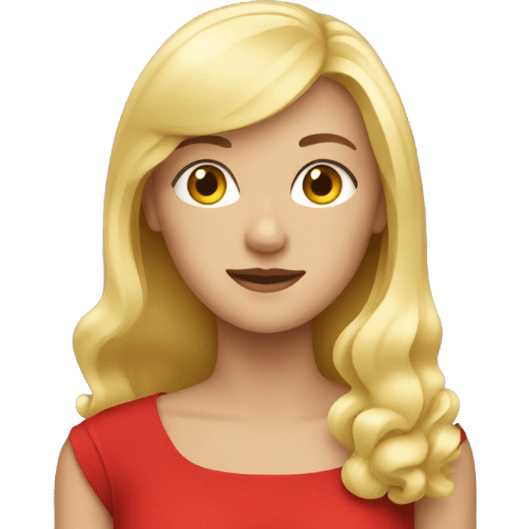 Blonde girl wearing a red dress emoji