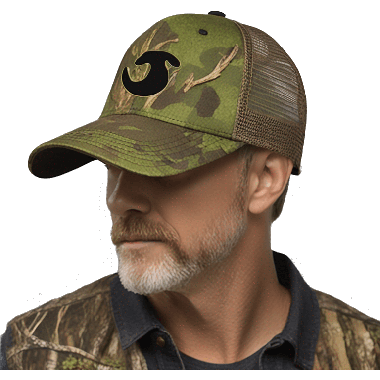 mossy Oak camo ￼ trucker hat ￼ emoji