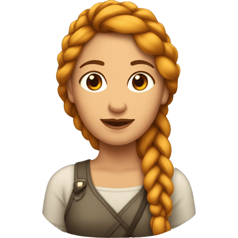 mujer pelirroja con trenzas emoji